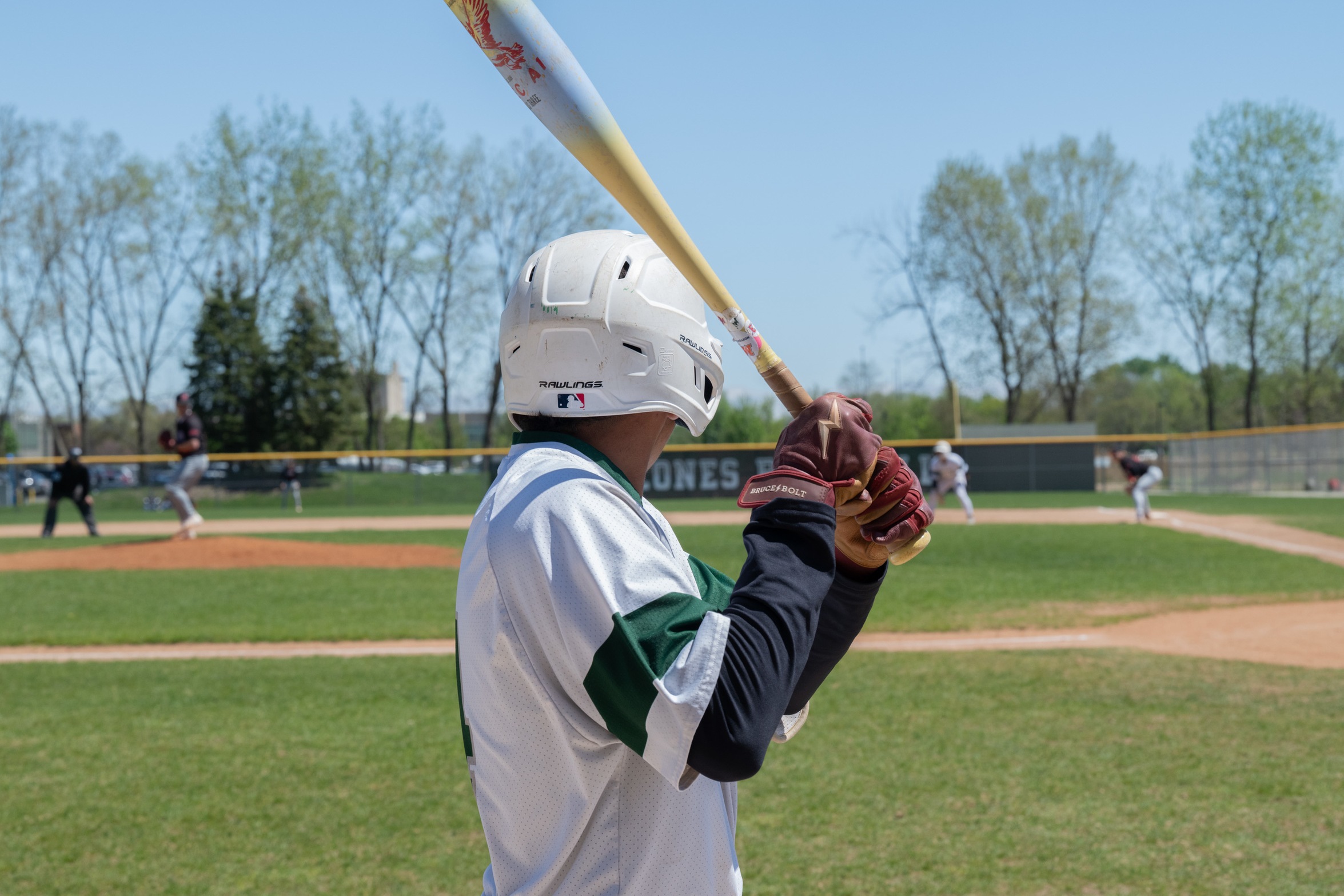 A Cyclone batter waits to bat.